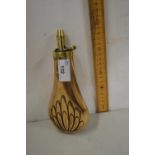 Copper and brass mounted powder flask