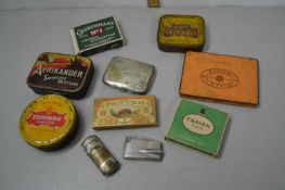Collection of various tobacco tins