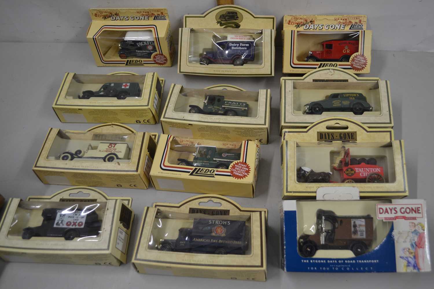 Box of various assorted Days Gone model vehicles