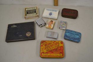 Mixed Lot: Various cigarette tins, cigarette packets etc