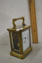 Small French brass cased carriage clock