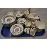 Quantity of Copeland Spode Chinese rose pattern tea and table wares