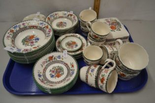 Quantity of Copeland Spode Chinese rose pattern tea and table wares