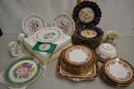 Mixed Lot: Quantity of Wedgwood tea wares, an Irish Belleek vase, a set of French gilt rimmed