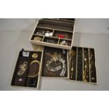 Case of various costume jewellery