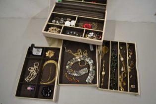 Case of various costume jewellery