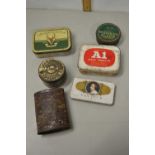 Collection of various vintage tobacco tins