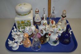 Mixed Lot: Various assorted porcelain and glass table bells