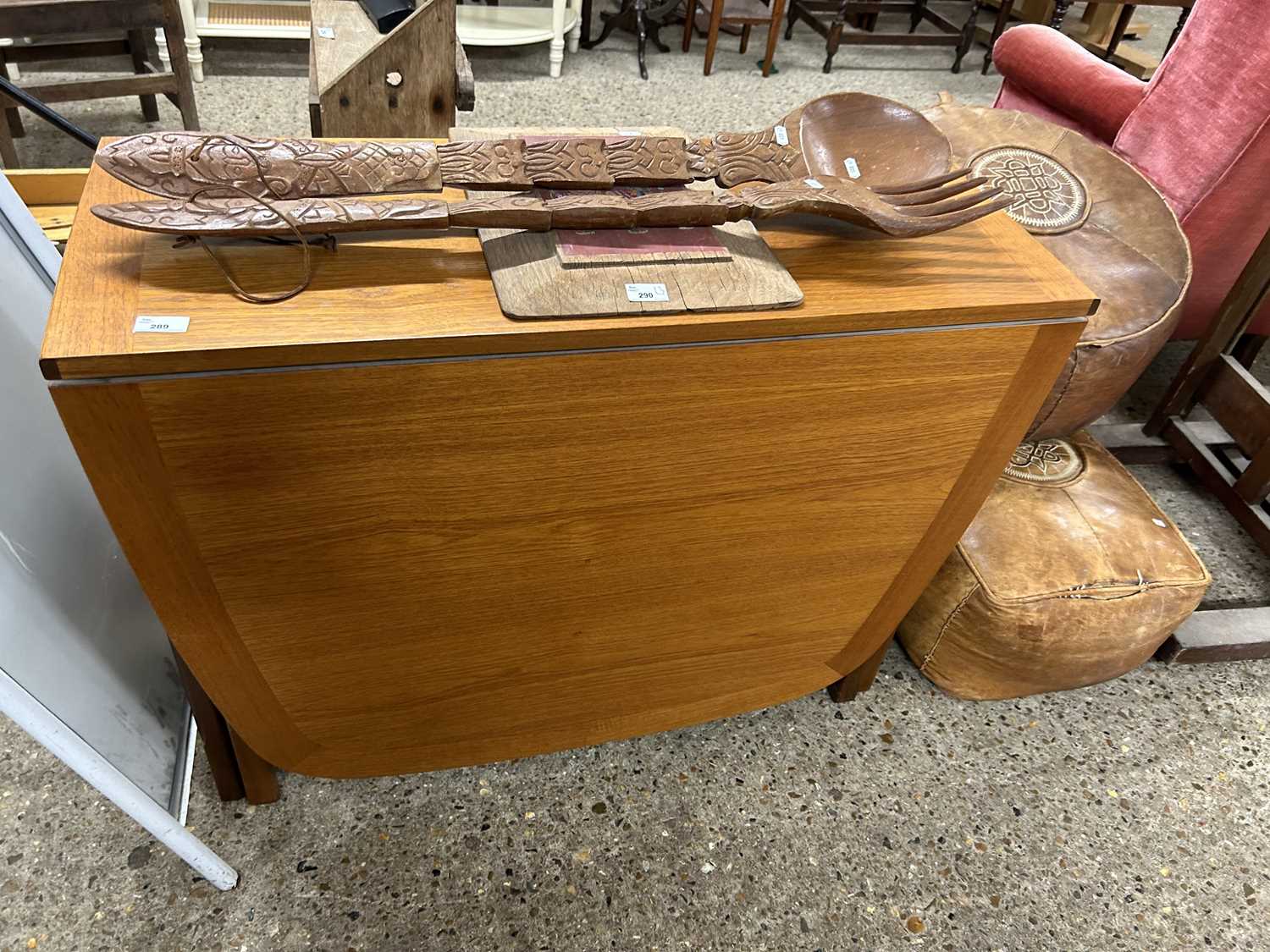 Mid Century teak drop leaf dining table