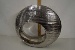 Silver finish contemporary ceramic ornament