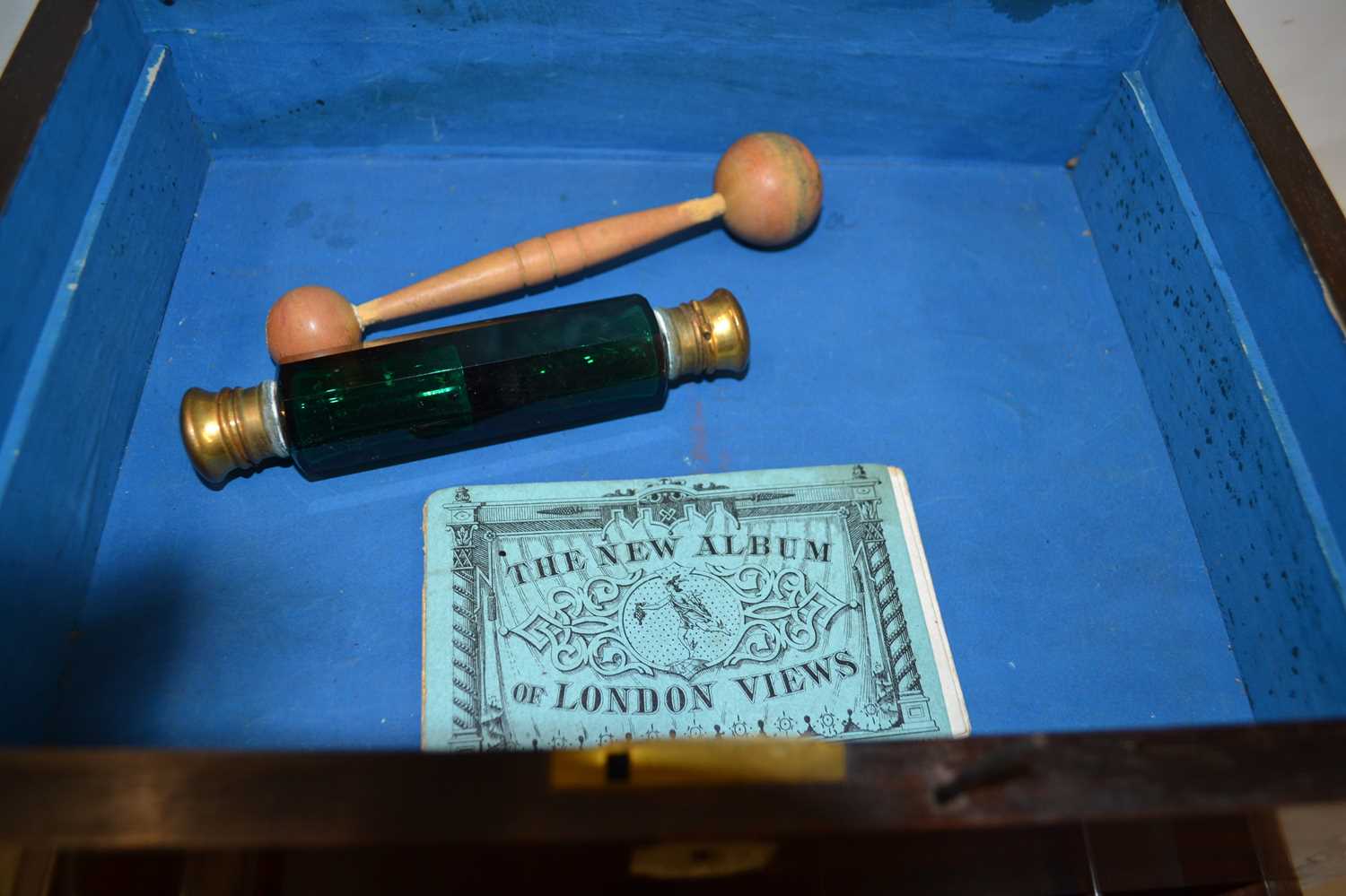 Victorian mother of pearl inlaid jewellery box and various contents - Image 3 of 3