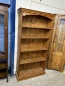 Modern pine bookcase cabinet, 93cm wide