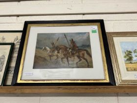 George Cattermole (British,1880-1868), Soldiers on horseback, watercolour and gouache, signed,
