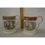 Pair of Adams pottery mugs