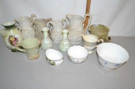 Mixed Lot: Various Victorian jugs, milk glass vases and other items