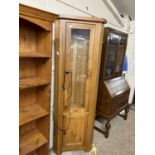 Modern oak corner display cabinet