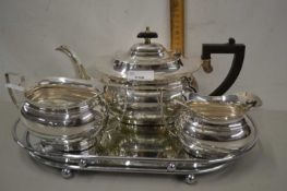 Silver plated tea set and tray