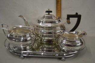 Silver plated tea set and tray