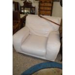 Modern cream leather armchair