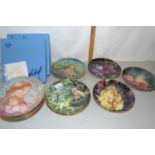 Quantity of collectors plates to include Danbury Mint The Enchanted Garden