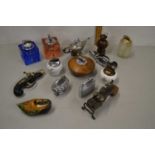 Collection of various table lighters to include novelty examples