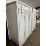 20th Century French style triple door wardrobe together with a similar two door example (2)