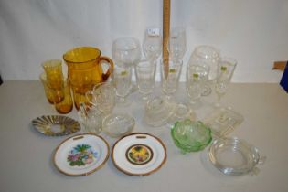 Collection of various drinking glasses and other items