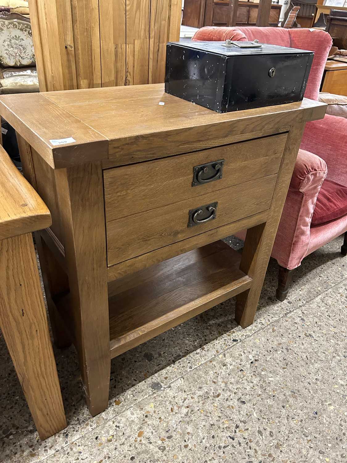 Modern oak side table, 75cm wide