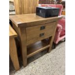 Modern oak side table, 75cm wide