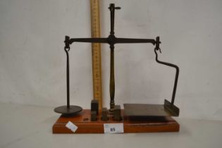Set of vintage postal scales and weights