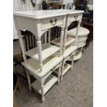 Pair of cream finish bedside tables