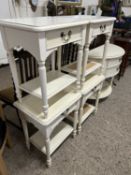 Pair of cream finish bedside tables