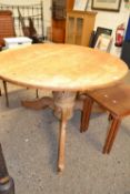 Pedestal pine dining table