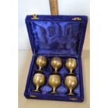 Case of small silver plated goblets