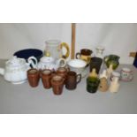 Mixed Lot: Various assorted ceramic to include a range of various small jugs, teapots, pie funnels