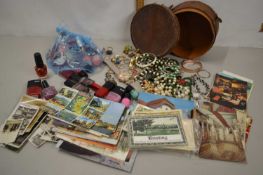 Mixed Lot: Various nail polish, costume jewellery, postcards etc