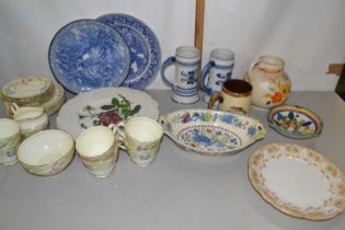 Mixed Lot: Various ceramics to include New Chelsea tea wares, Masons bowl, Willow pattern plate