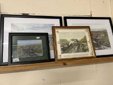 Mixed Lot: Harley Miller study of Helston Station and three further railway related prints