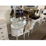 20th Century French style dressing table with triple mirrored back and accompanying chair together