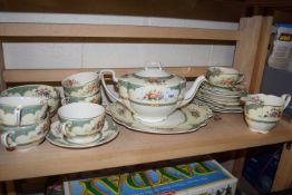 Quantity of Johnson Bros pareek floral decorated tea wares
