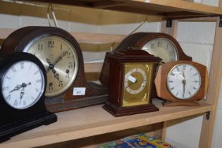 Five assorted mantel clocks