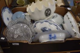 One box of various mixed dinner wares and other items
