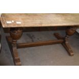 20th Century oak refectory style dining table