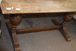 20th Century oak refectory style dining table