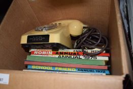 Children's annuals, vintage telephone