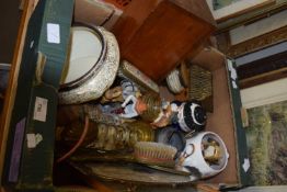 Mixed Lot: Metal wares, dressing table items, figurines, storage boxes etc