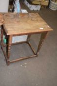 Rectangular oak occasional table on turned legs