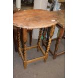 Oak occasional table on barley twist legs