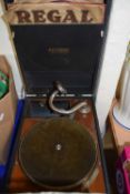 Mastertone gramophone and assorted records