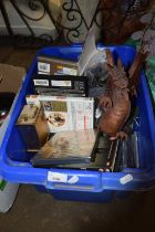 Mixed Lot: DVD's, carriage clock, wooden dragon etc